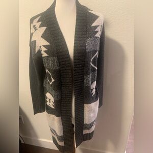 Maurices Charcoal and Cream Cardigan